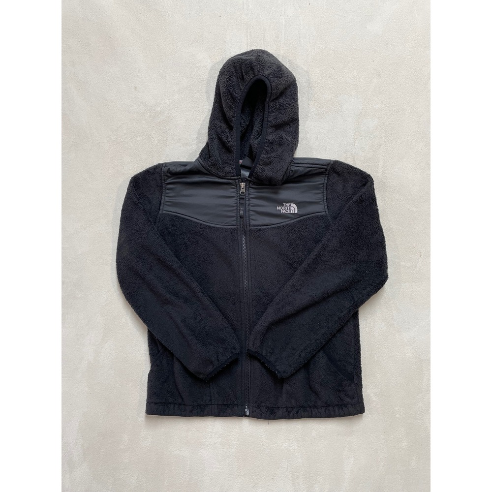 The North Face Girls XL 18 Black Sherpa Fleece Hooded Jacket Denali Style Zip